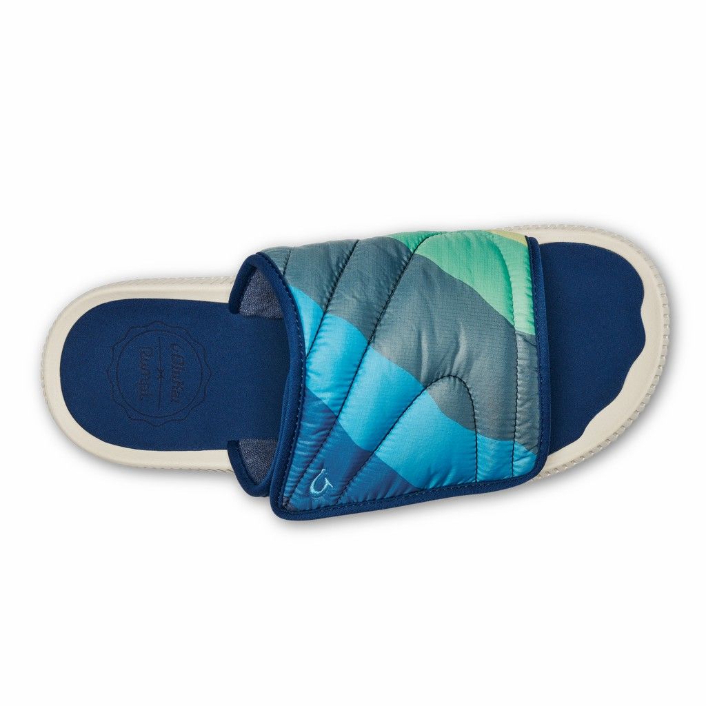 Olukai Men's Ulele Olu Mino Slide - Deep Water / Tide US805-941